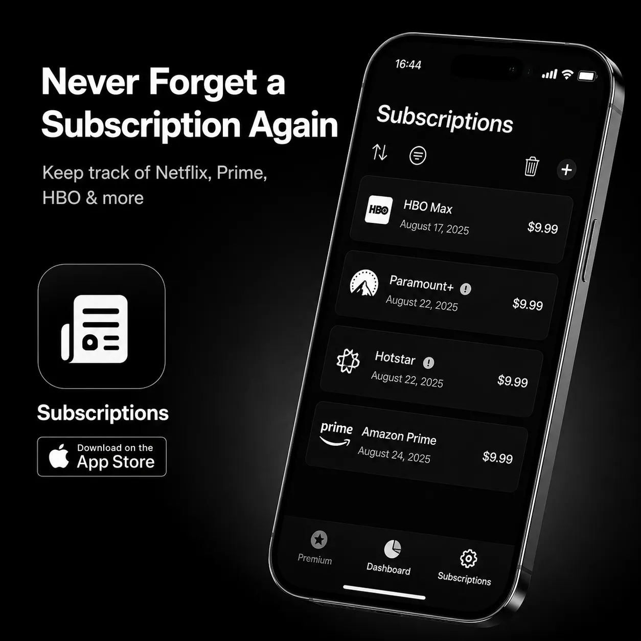 LocalSubs subscriptions app screenshot